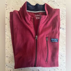 L.L. Bean Men's Burgundy Zip-Up Sweater